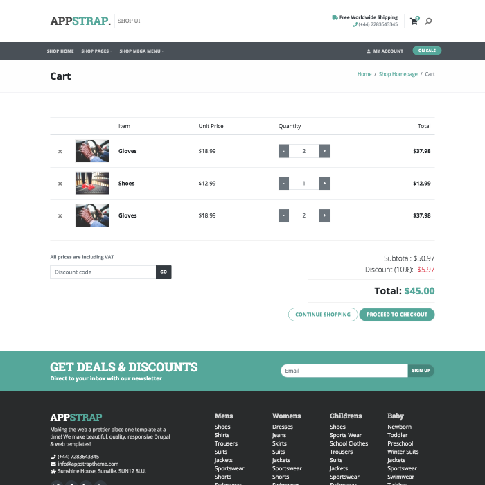 shop-cart page thumbnail